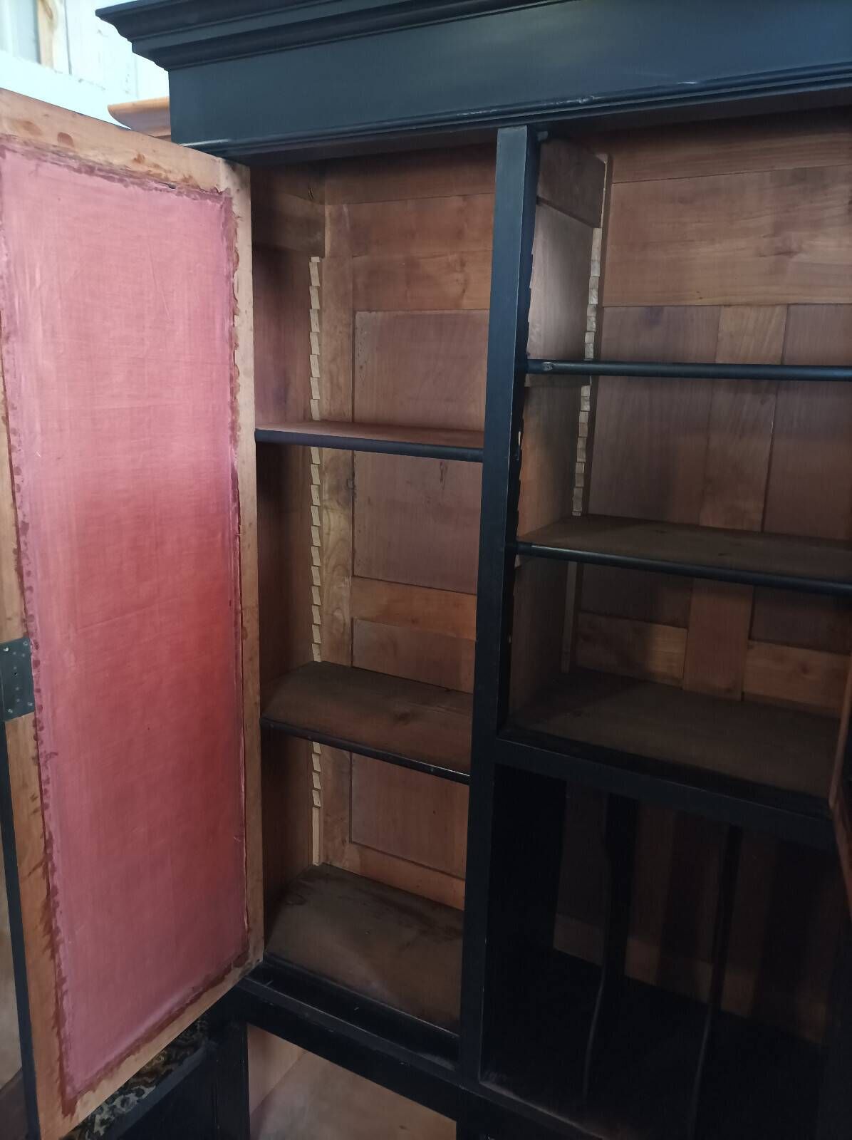 Vintage painted wooden bookshelf