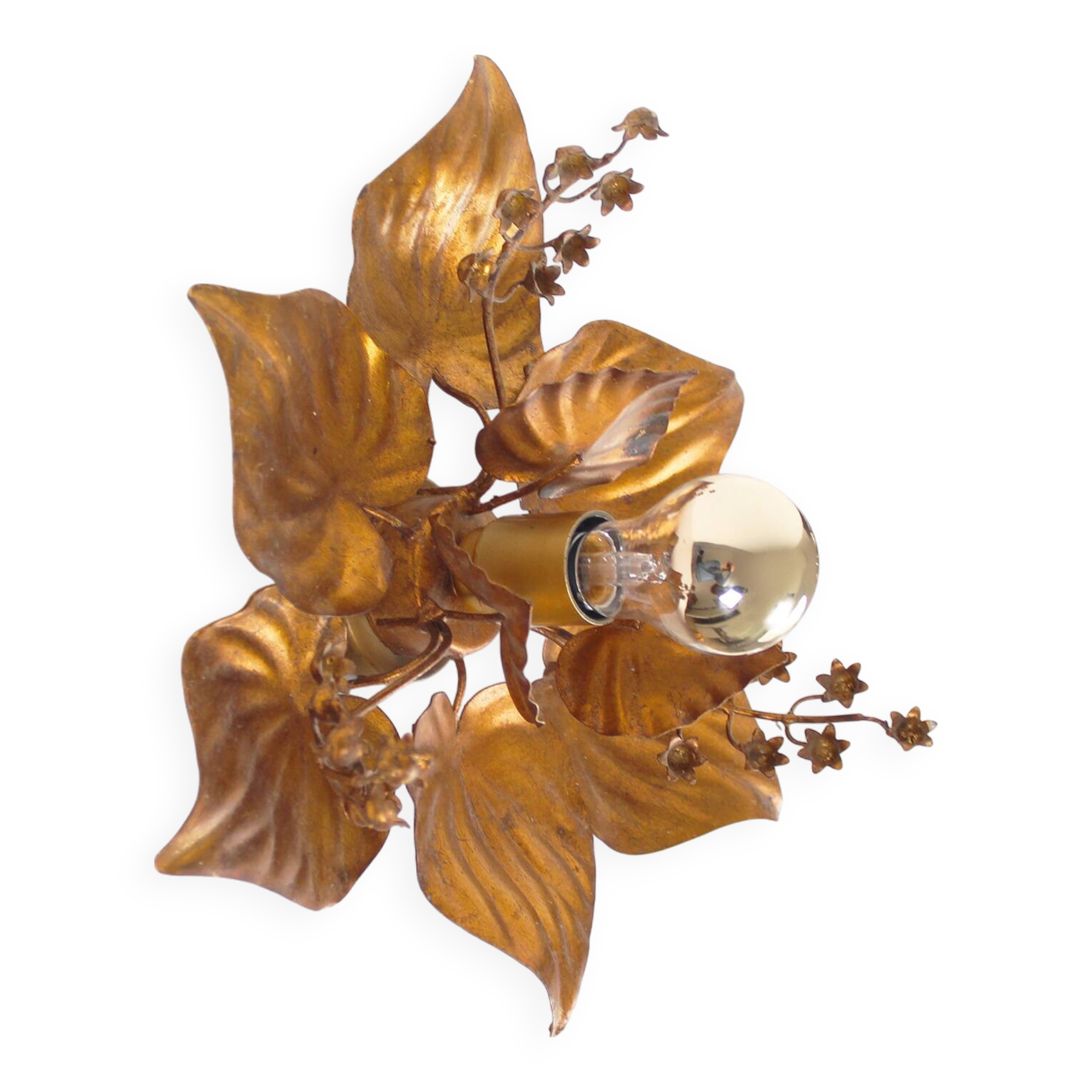 Applique murale florentine italienne originale en dorure « Glycine » de Masca
