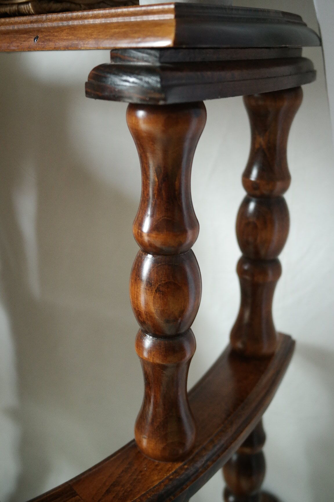 Vintage Beech Library Staircase Shelf