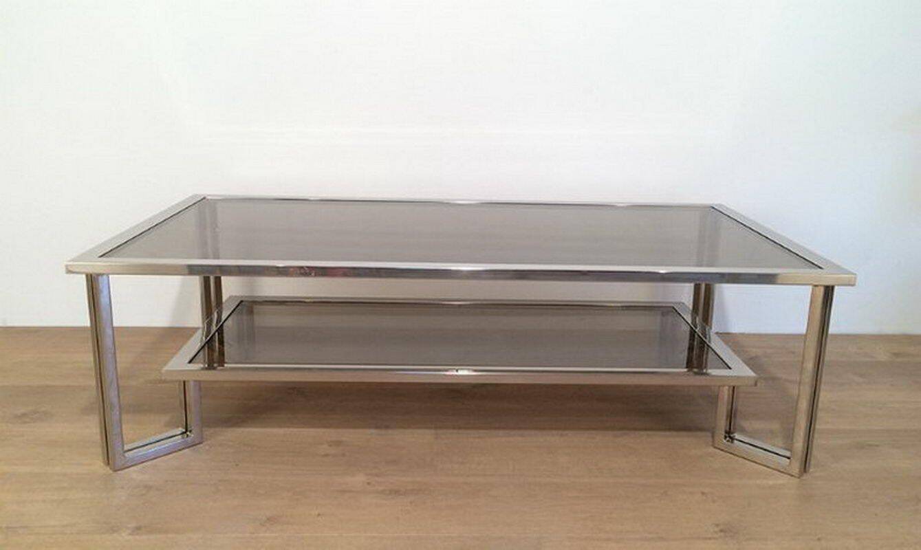 Chrome designer coffee table