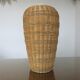 Rattan vase, braided rope and 80s ceramics