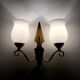 2 vintage brass and opaline sconces in the 1950