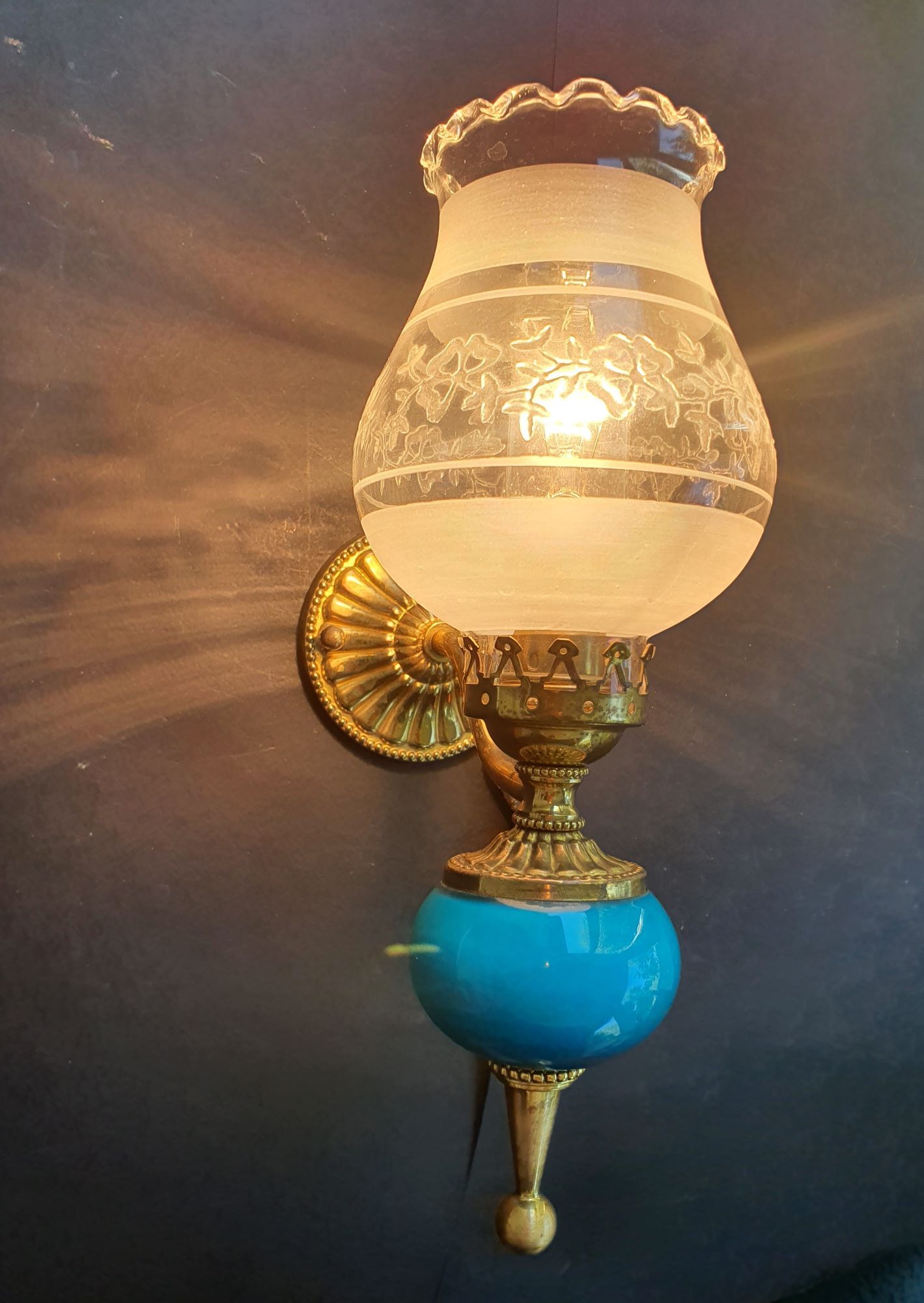 Pair of antique gold wall sconces
