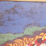 Old oil painting on canvas stamped from the 70s