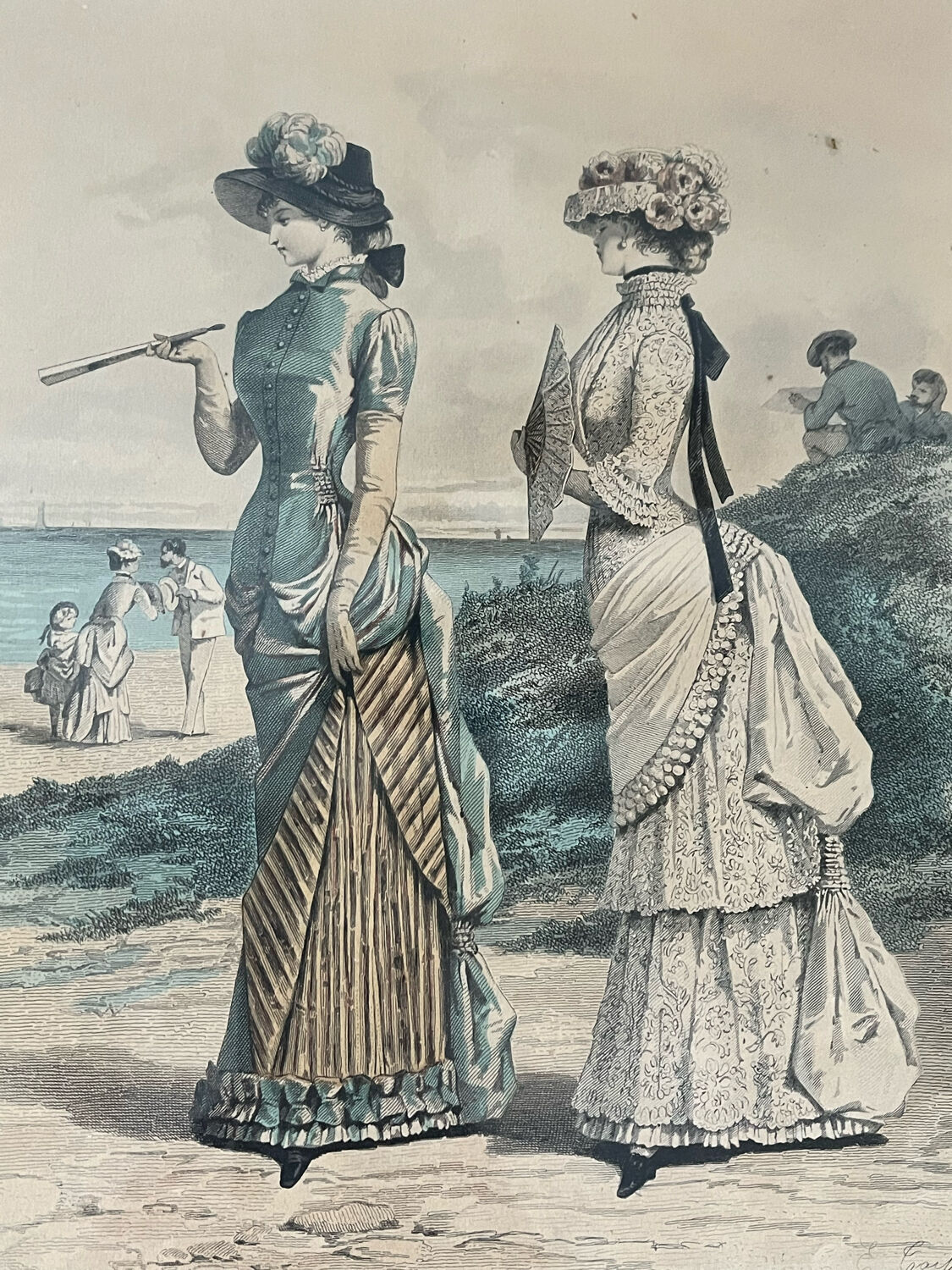 Framed antique print "Le moniteur de la Mode"