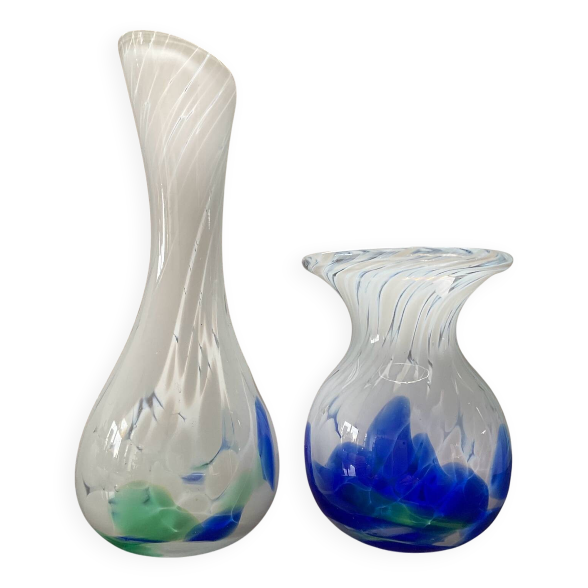 Pair of blown glass vases from the 1970s
