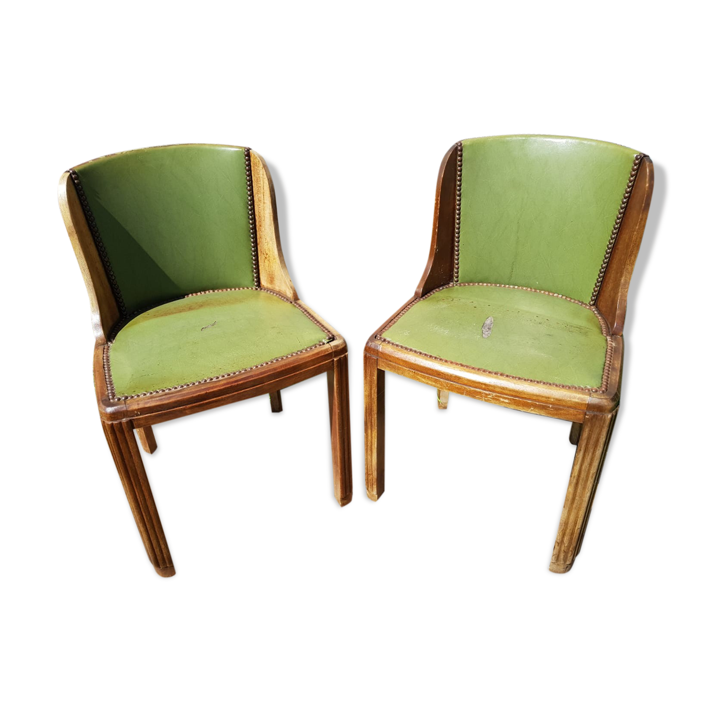 Pair old chairs wood