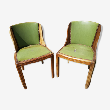 Pair old chairs wood