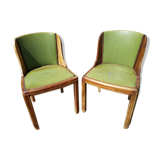 Paire chaises gondole bois