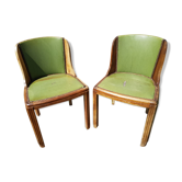 Paire chaises gondole bois
