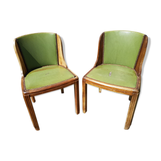Pair old chairs wood