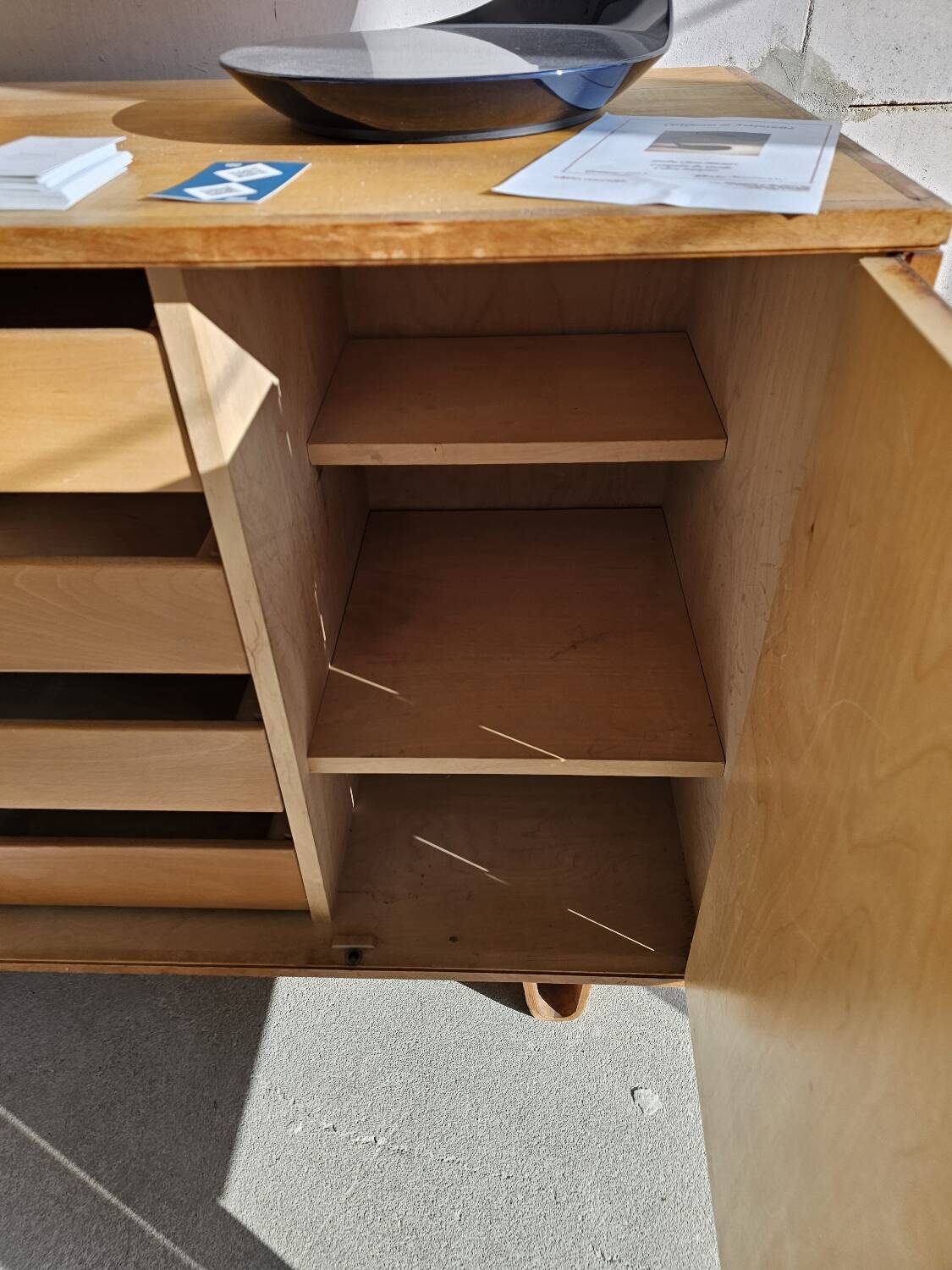 Lowboard sideboard from Braakman DB02 birch series loop legs for Pastoe