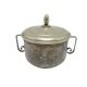 Sugar bowl, mid-century modern, silver-plated brass, Poland, 1960s.
