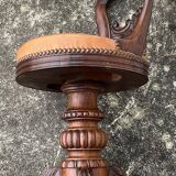 Mid-19th century solid walnut harpist's chair