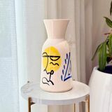 Azrur yellow and blue artisanal vase