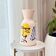 Azrur yellow and blue artisanal vase