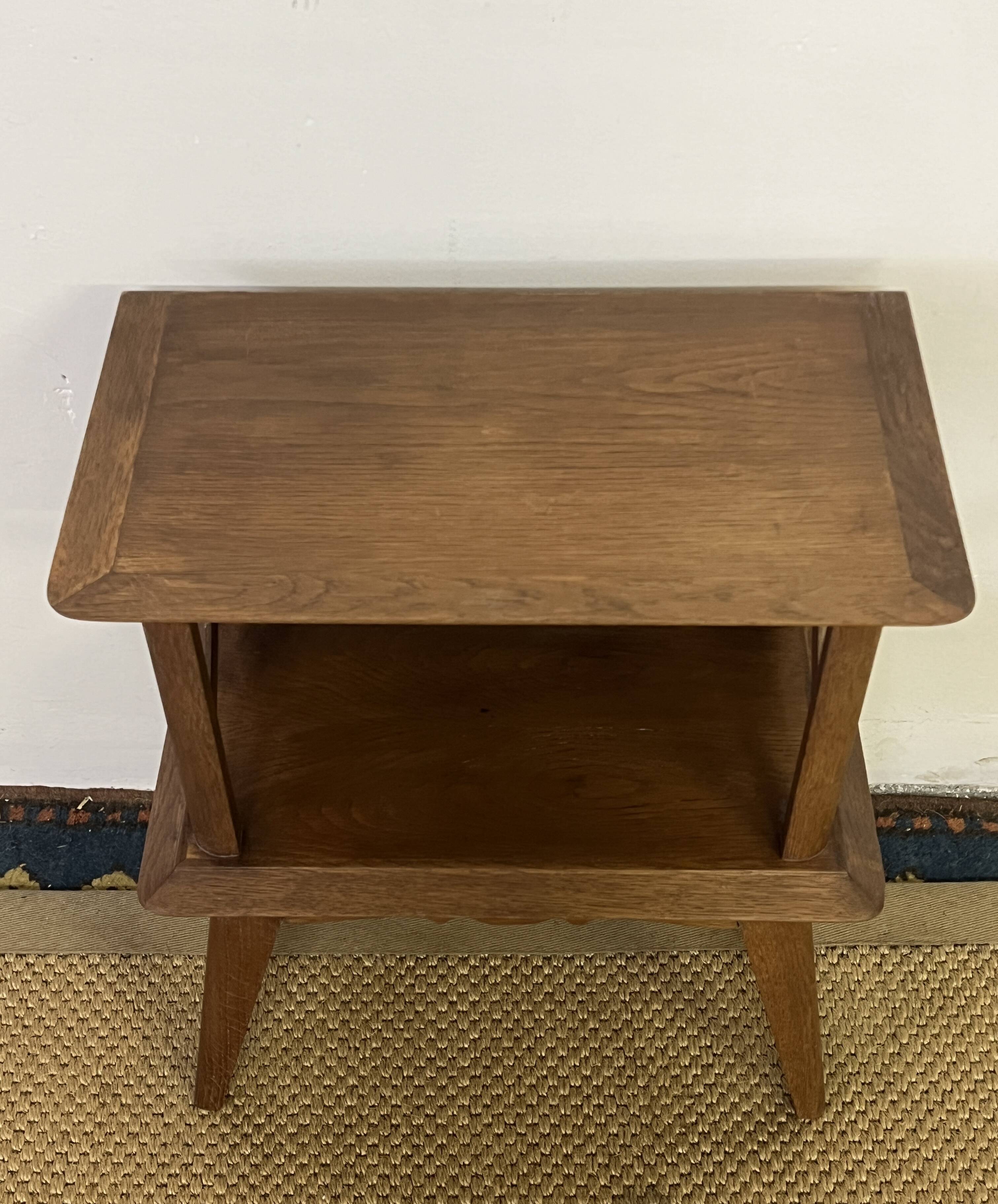 Bedside table with lattices, vintage compass legs