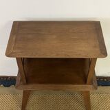Bedside table with lattices, vintage compass legs