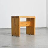 Solid pine stool from Les Arcs, circa 1975.