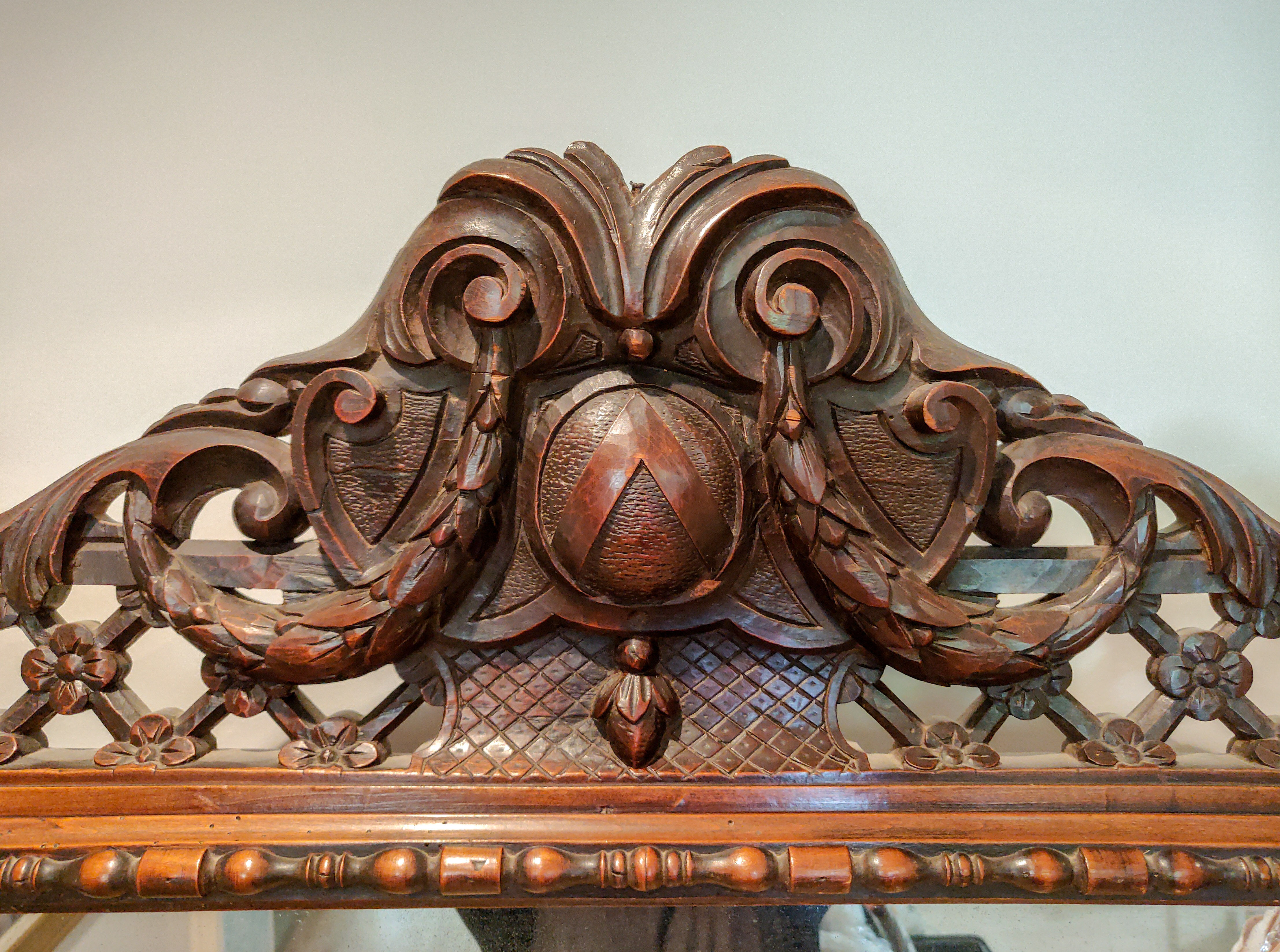 Mirror Louis XIII mercury 150 x 95 cm