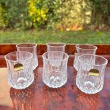 Set of six crystal liqueur glasses