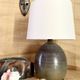 Pied de lampe en céramique et câble en tissu tressé