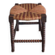 Antique mulched stool, turned feet