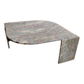 Table basse en marbre italien en forme d'œil des années 1970