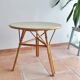Table ronde en rotin vintage 60'