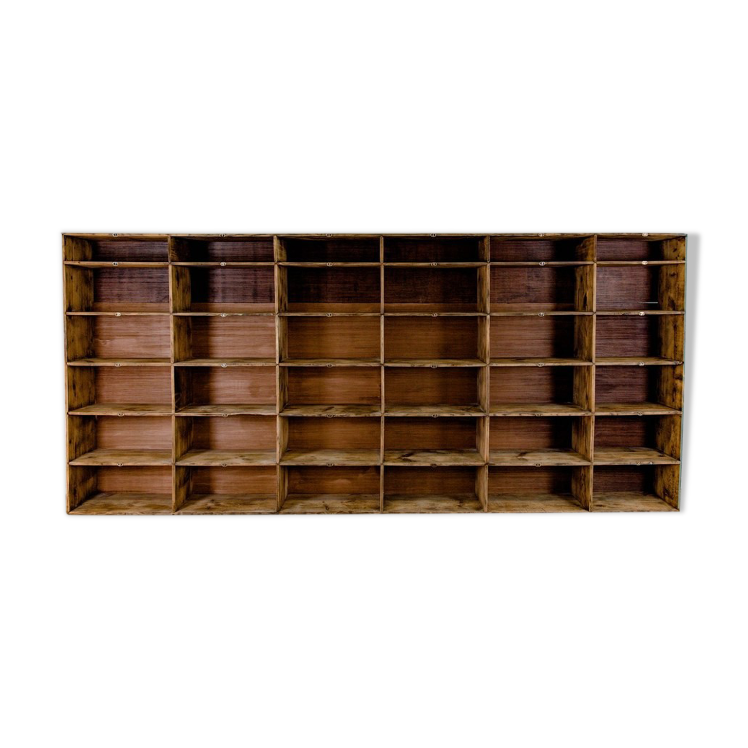 Factory locker cabinet, wood and green