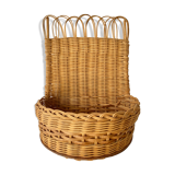 Small vintage braid wicker shelf