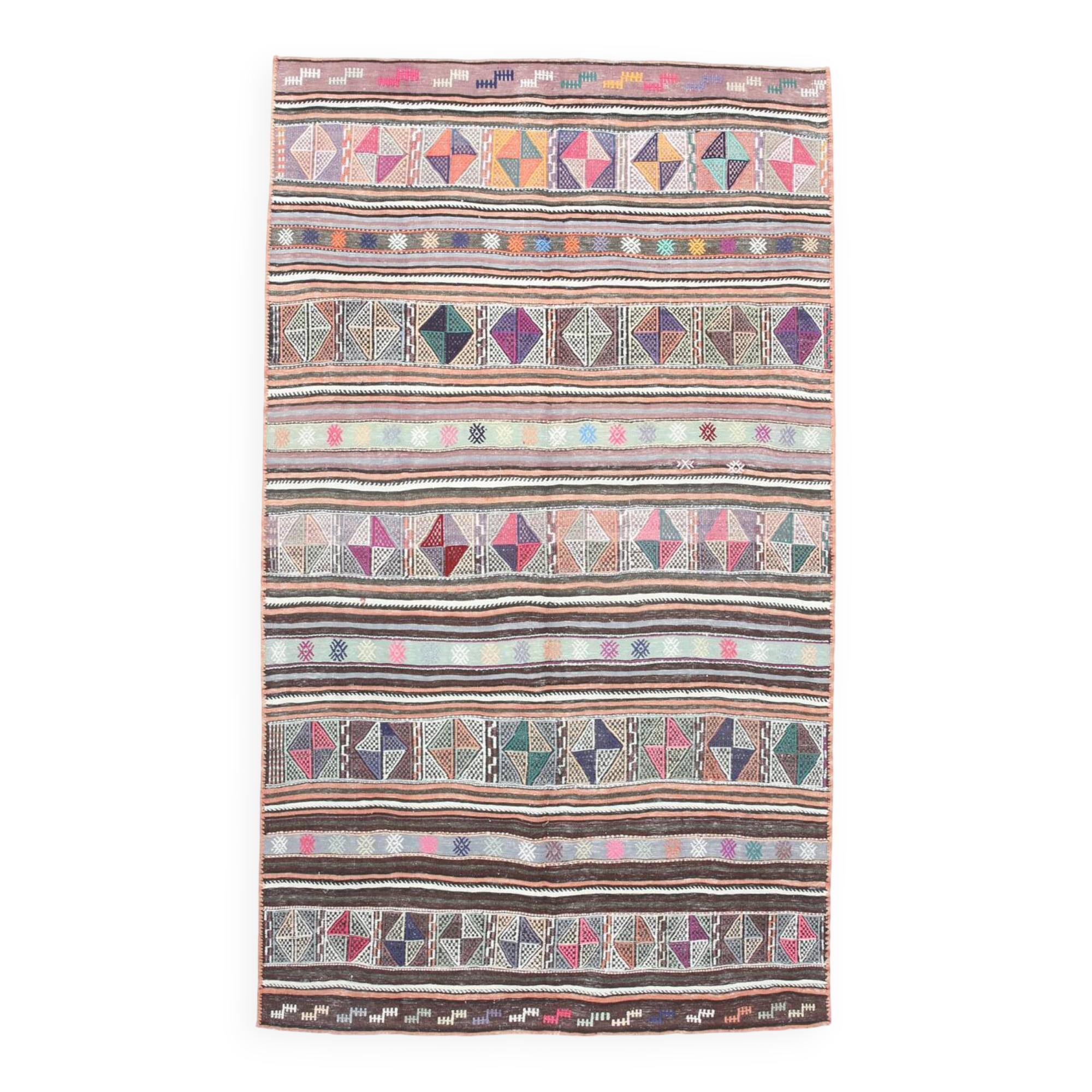 163x280Cm Fuchsia & Pink Persian Kilim Rug, 5x9 Soft Rug