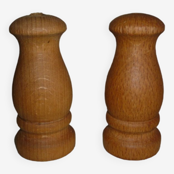 Salt and pepper turned wooden