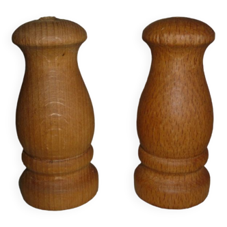 Salt and pepper turned wooden