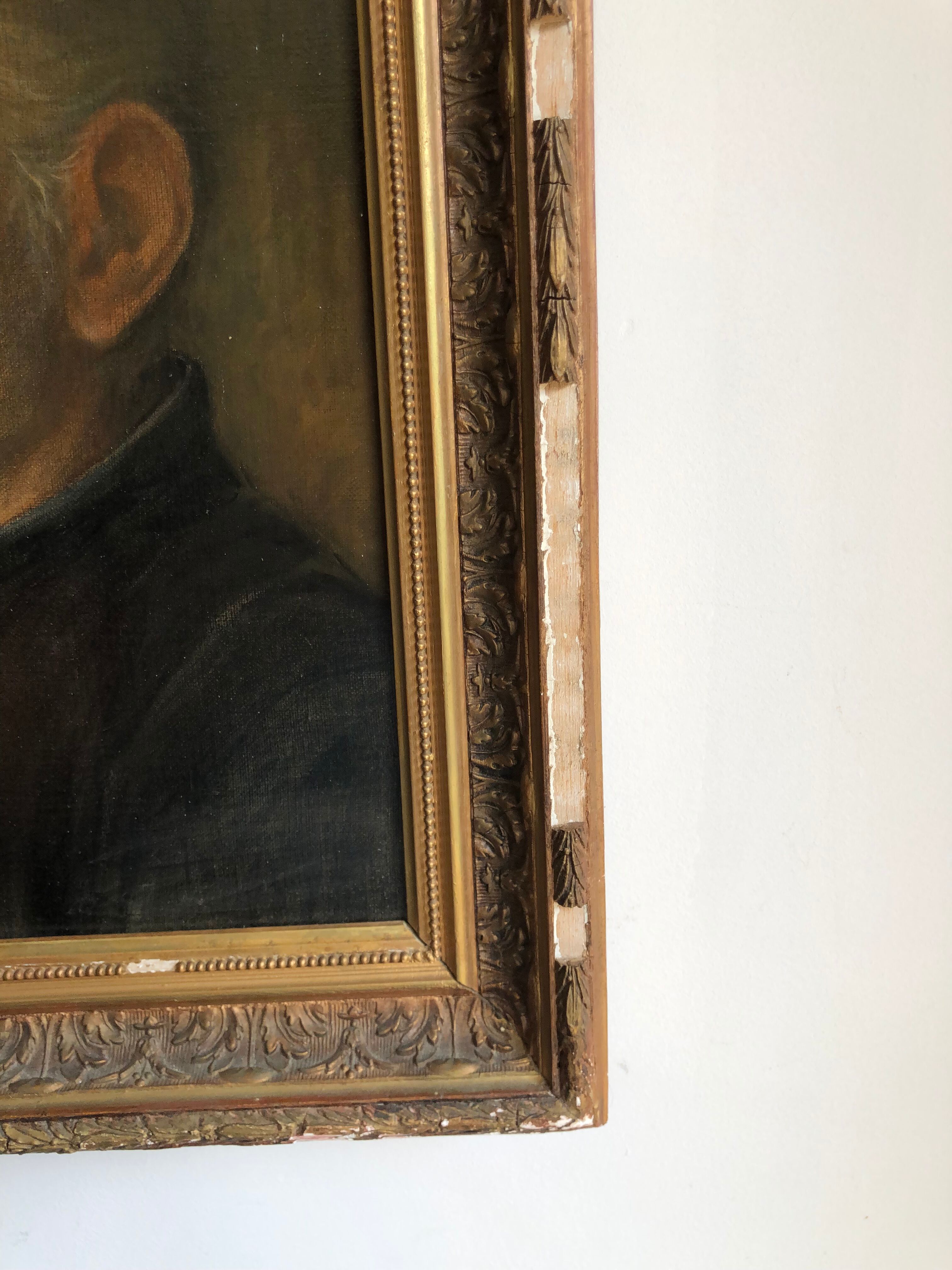 Portrait of a man with a mustache oil on canvas
