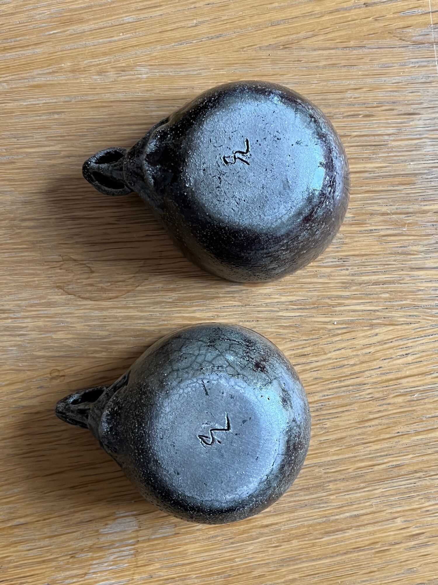 Ceramic coffee cups human nose and mouth