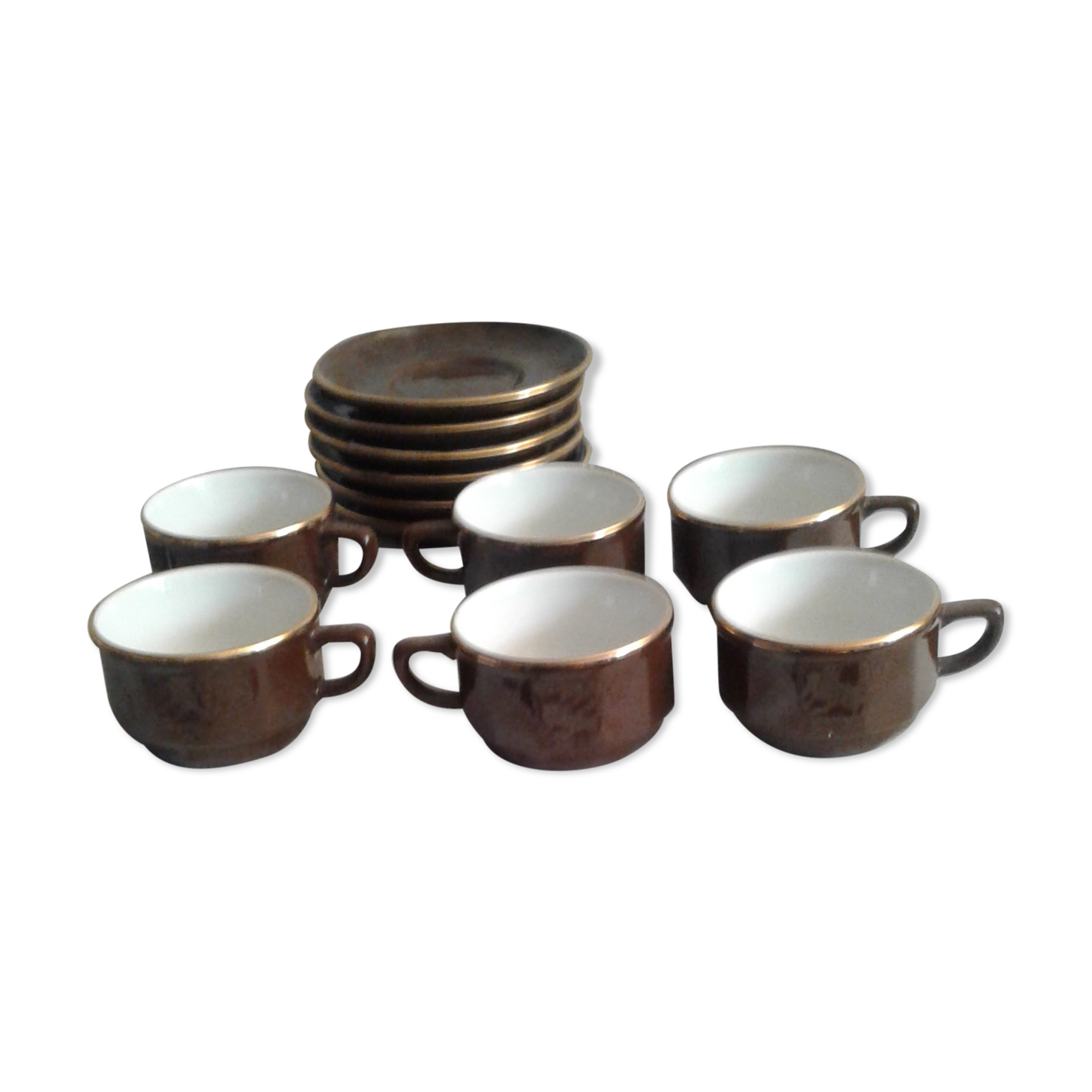 Six cups and saucers from Deshoulieres