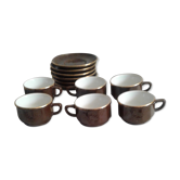 Six cups and saucers from Deshoulieres