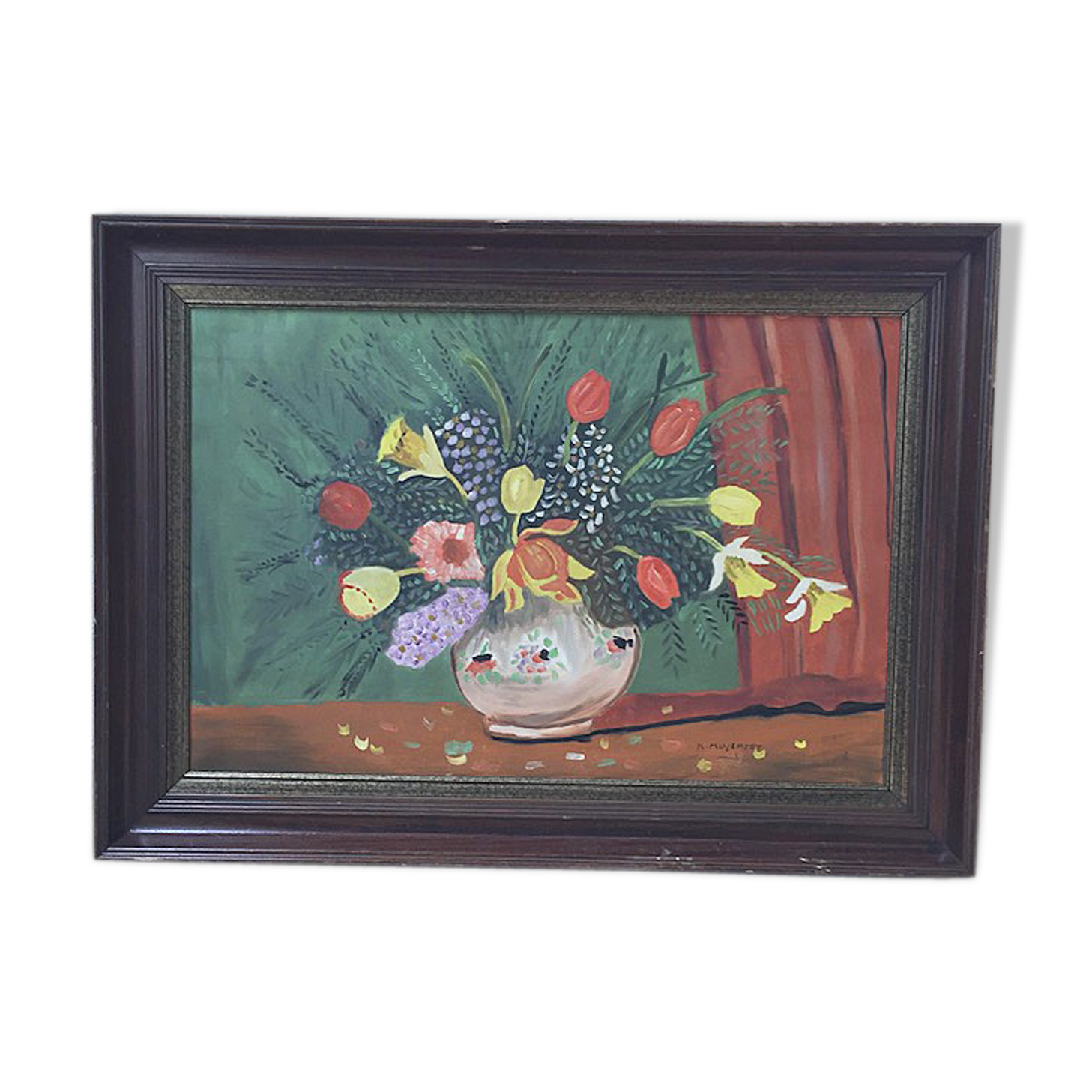 Canvas  oil flowers 110x80 cm