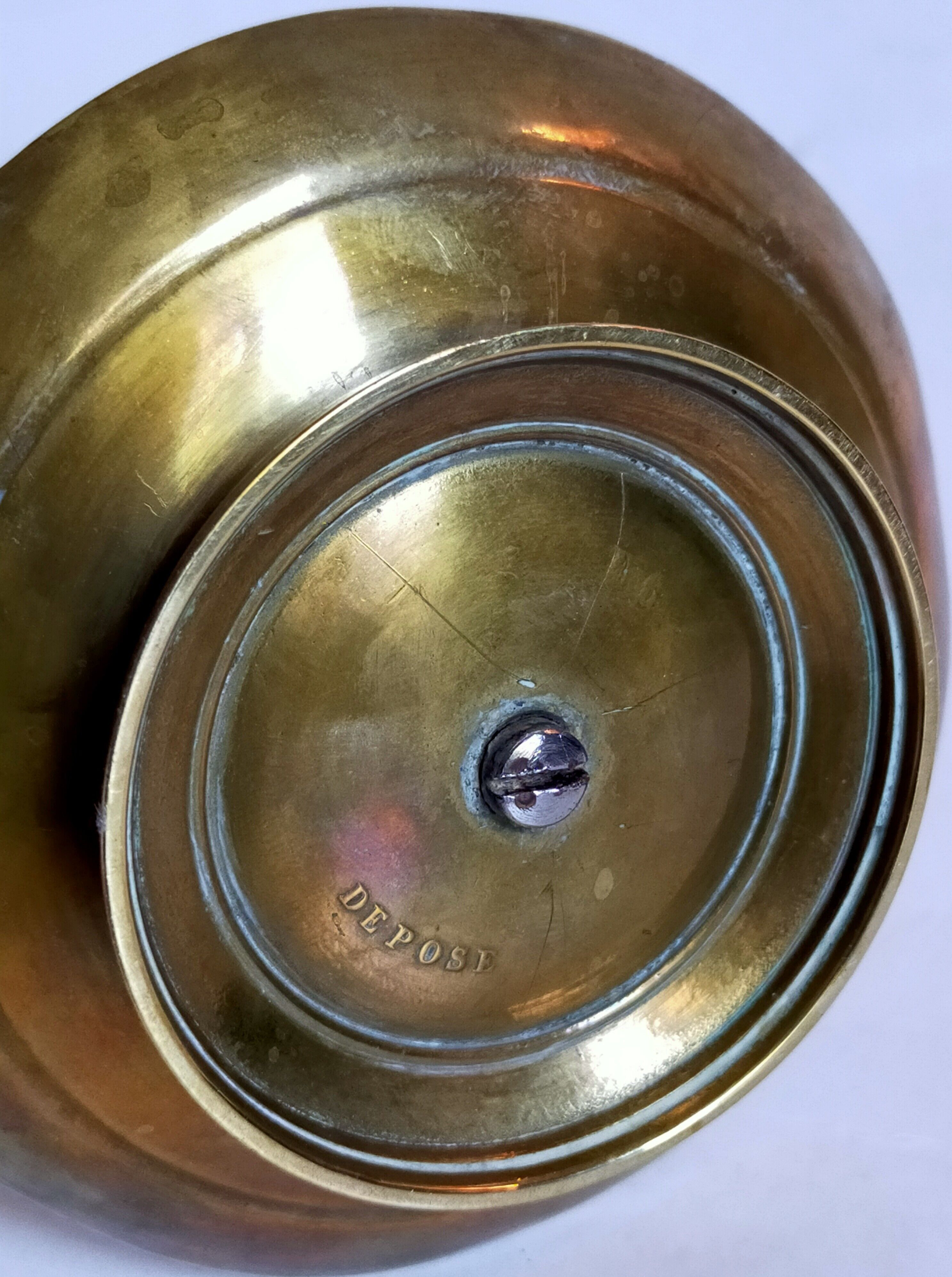Duo of solid brass and gold metal candle holders worked old