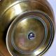 Duo of solid brass and gold metal candle holders worked old