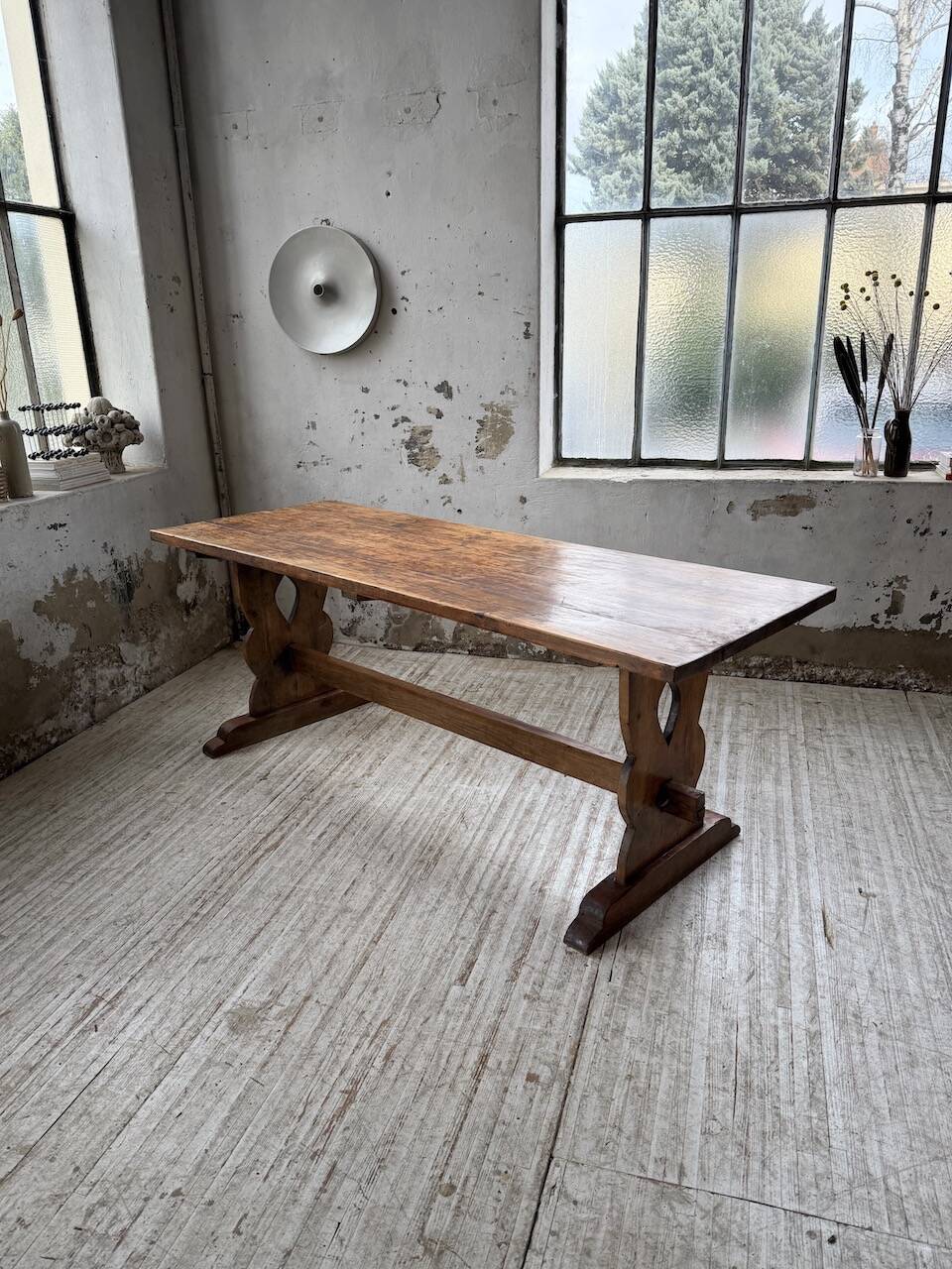 Monastery-style farmhouse table, pine, 210cm