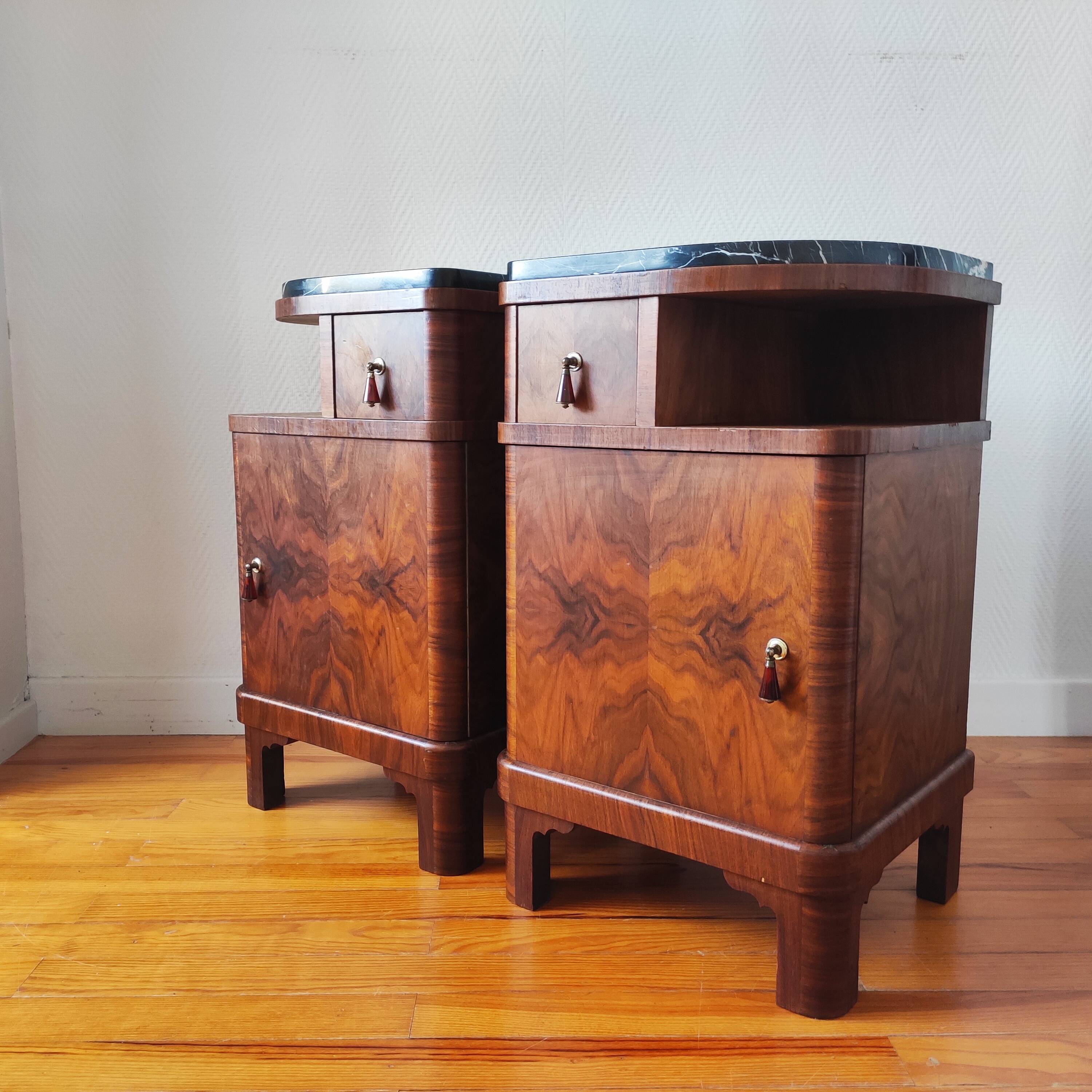 Pair of art deco bedside tables