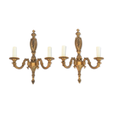 Pair of gilded bronze wall lamps
