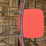 Pair of red Formica chairs Roc 1960