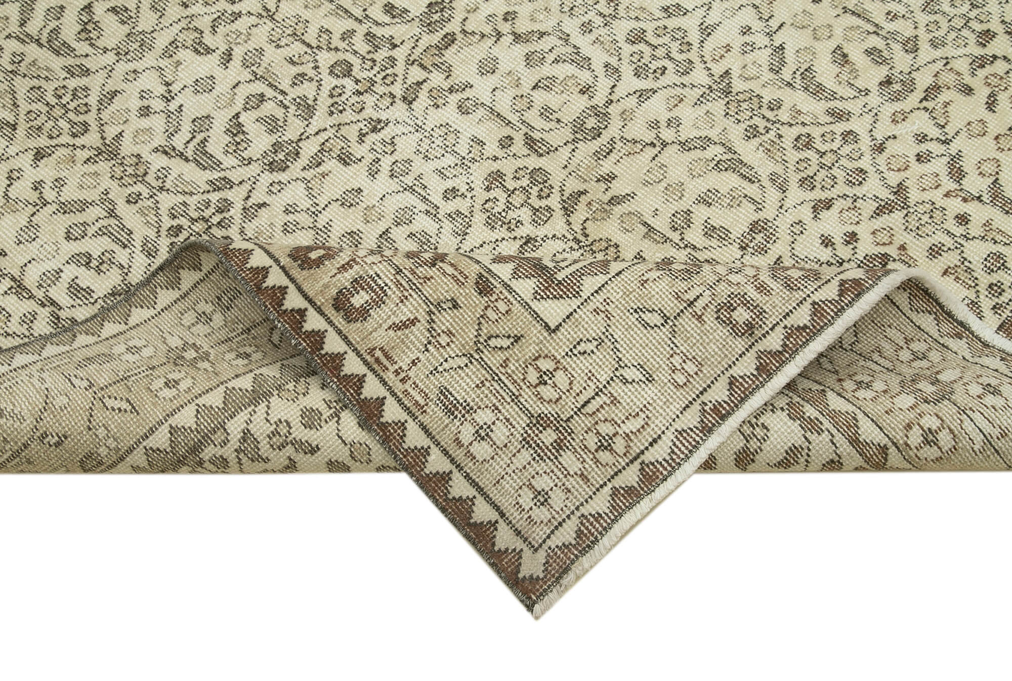 Hand-Knotted Unique Turkish Beige Rug 171 cm x 285 cm