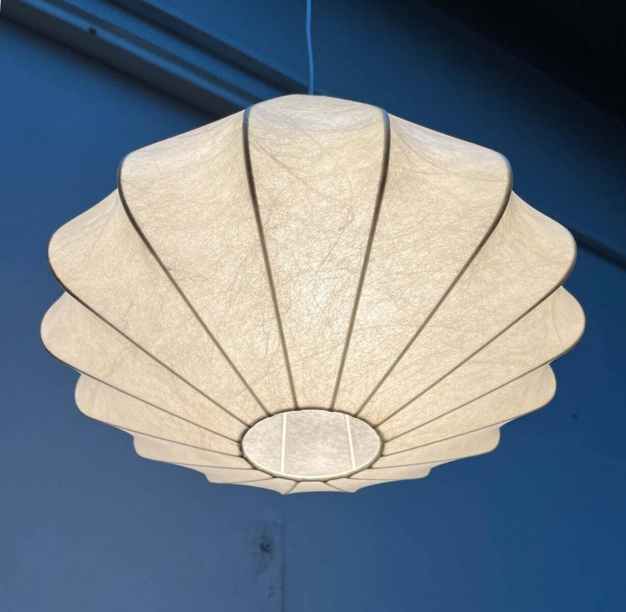 Modern mid-century Cocoon pendant lamp by Friedel Wauer for Goldkant Leuchten, Germany, 1960s.