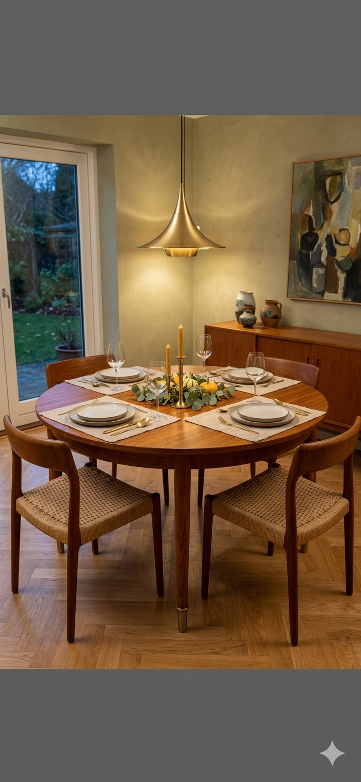 Table scandinave extensible en teck des années 60