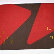 Design organic abstract geometric carpet/rug in style of Antonín Kybal, 1950s