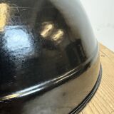 Industrial black enamel factory pendant lamp, 1950s